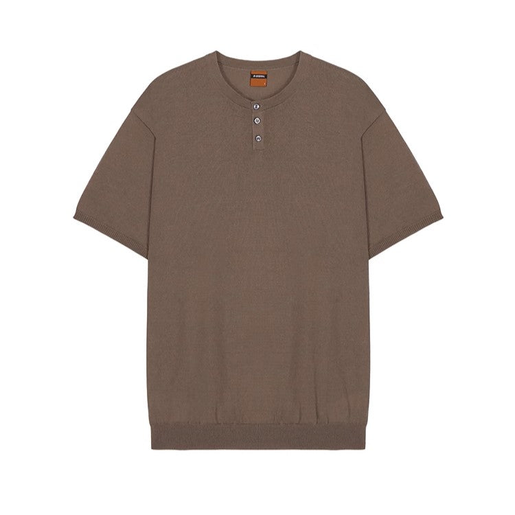 S8 No. 156 Quarter Button Short-Sleeved T-Shirt