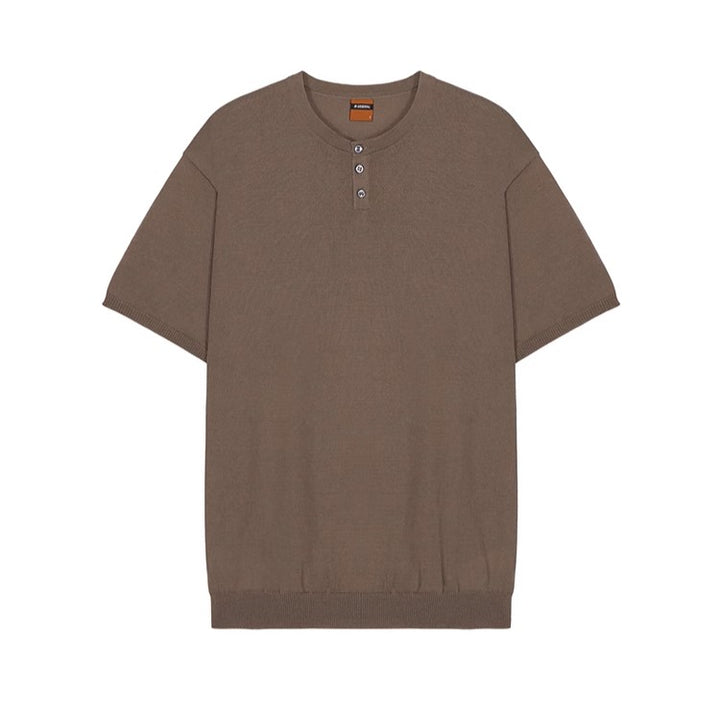 S8 No. 156 Quarter Button Short-Sleeved T-Shirt