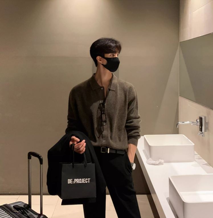 S8 No. 292 Loose Long-Sleeved Knitted Polo Shirt