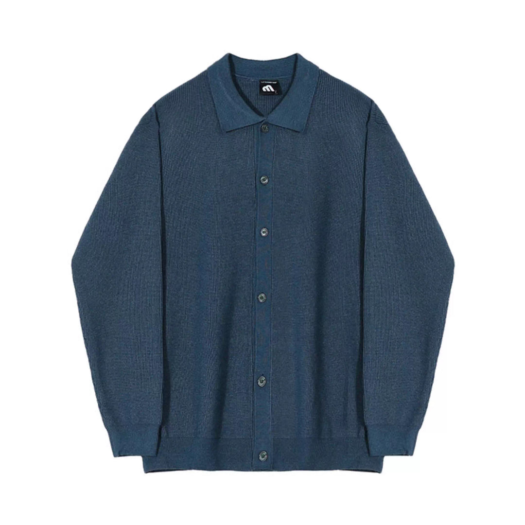 S8 No. 292 Loose Long-Sleeved Knitted Polo Shirt