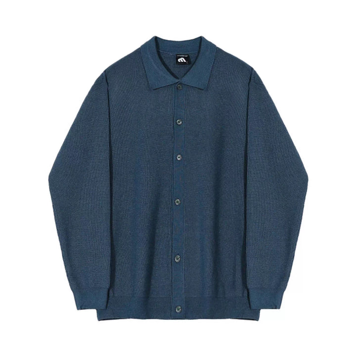 S8 No. 292 Loose Long-Sleeved Knitted Polo Shirt