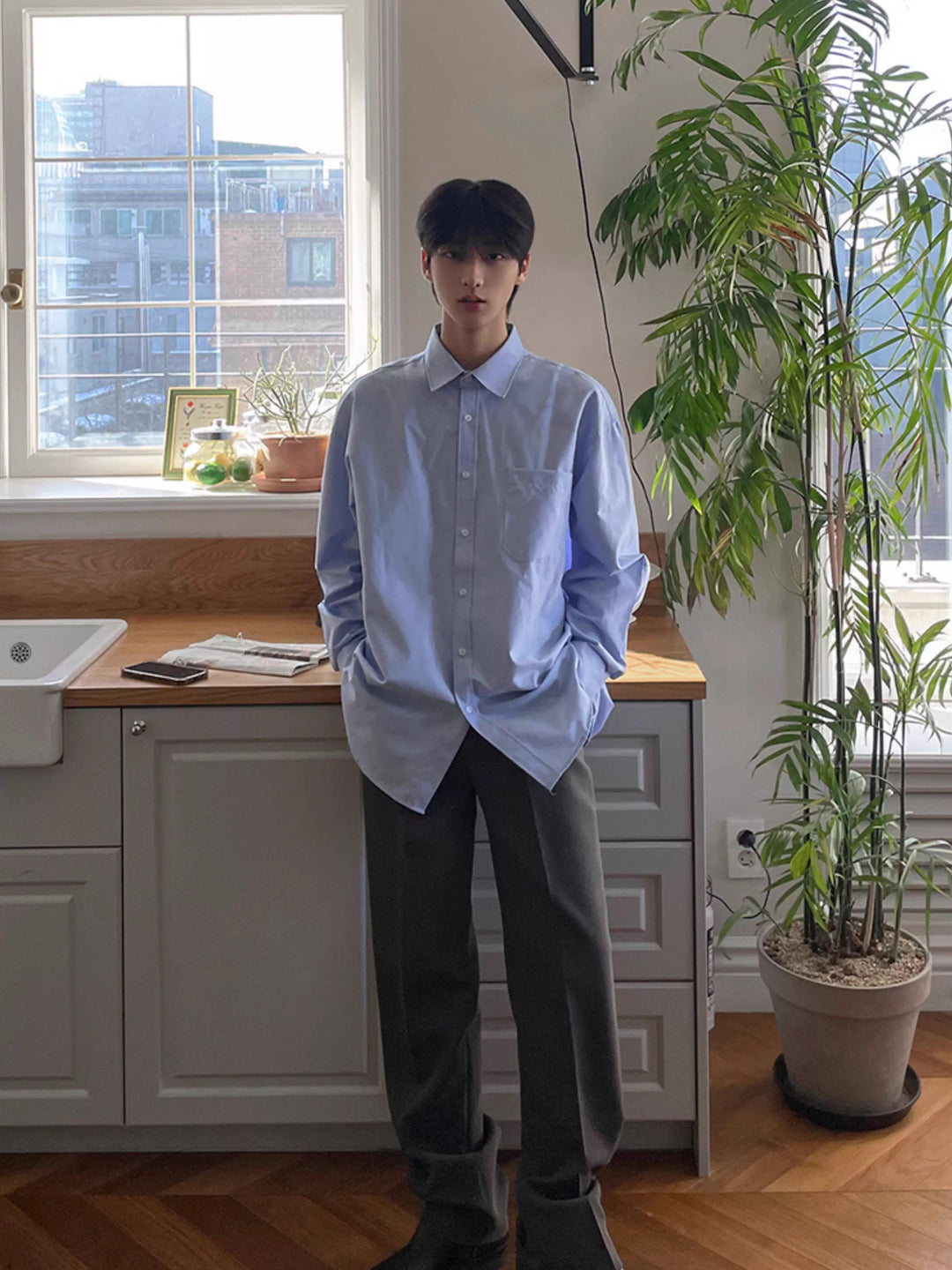 S8 No. 374 Loose Long-Sleeved Shirt