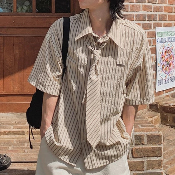 S8 No. 656 Pinstripe Short-Sleeve Shirt