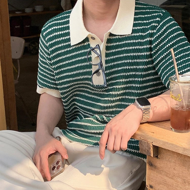 S8 No. 644 Striped Short Sleeve Polo Shirt