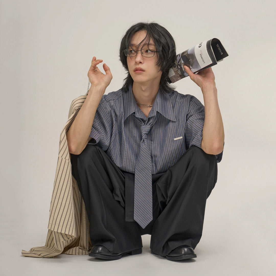 S8 No. 656 Pinstripe Short-Sleeve Shirt