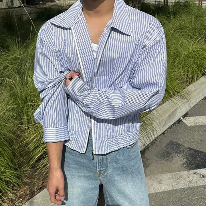 S8 No. 681 Striped Oversized Shirt Jacket