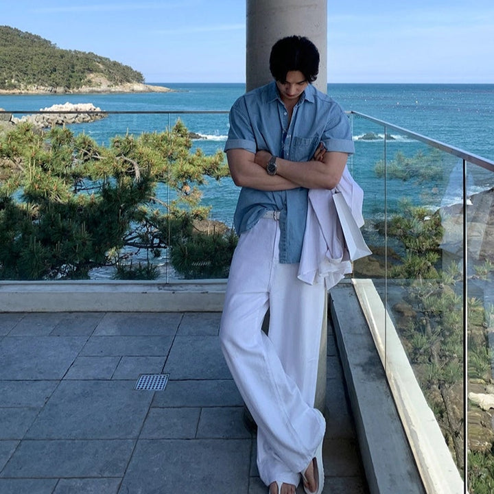 S8 No. 641 Casual Short Sleeve Denim Shirt