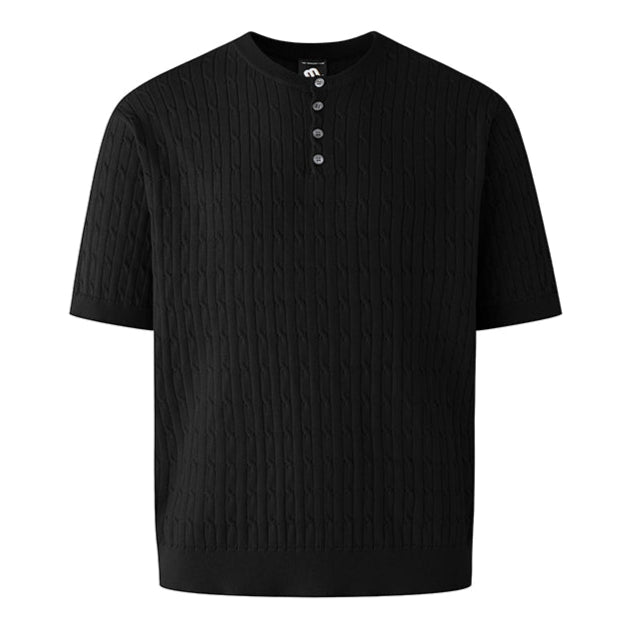S8 No. 661 Knitted Cable Short Sleeve Polo Shirt