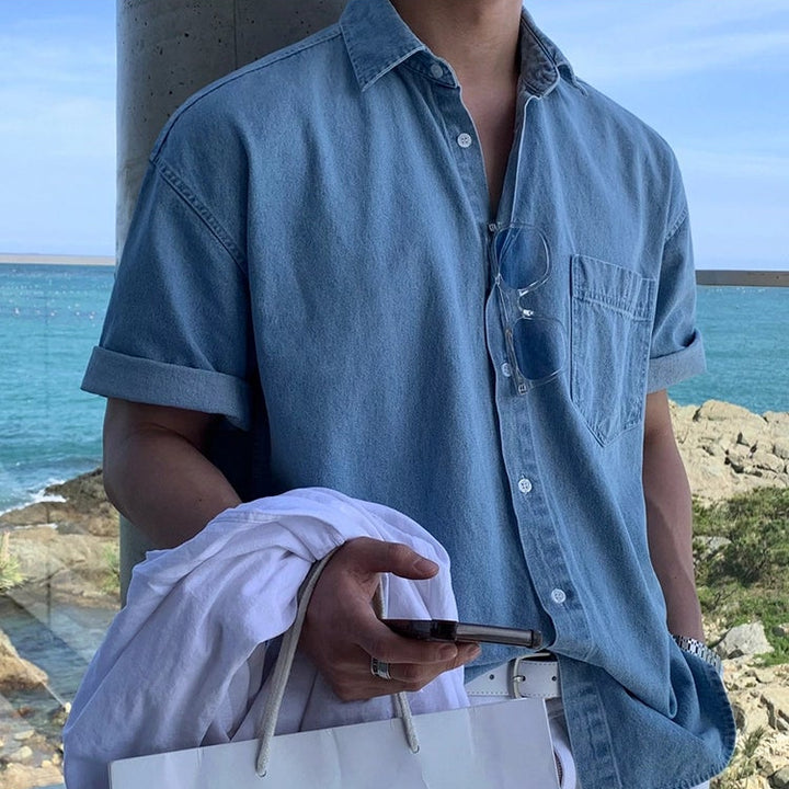 S8 No. 641 Casual Short Sleeve Denim Shirt