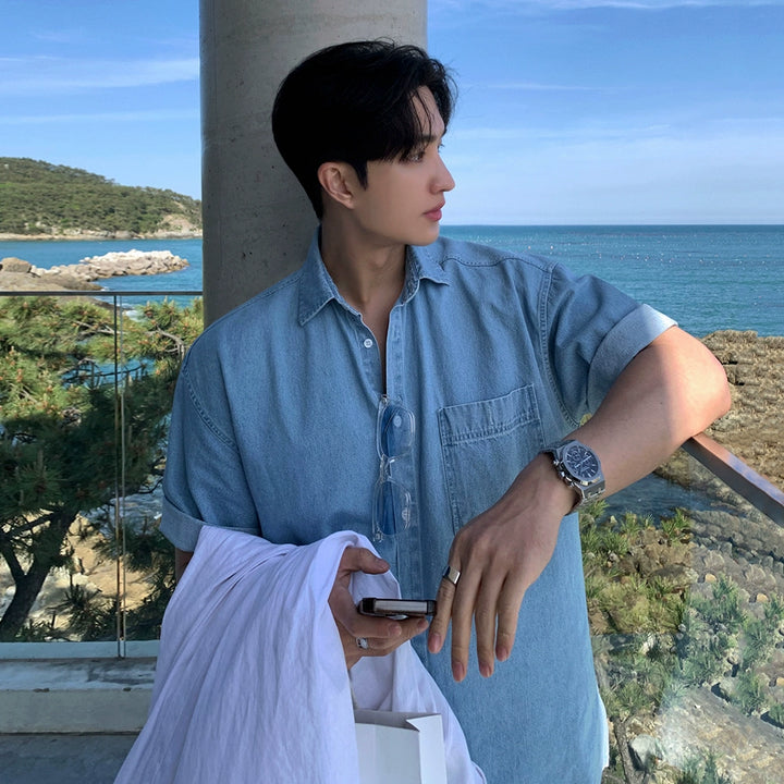 S8 No. 641 Casual Short Sleeve Denim Shirt