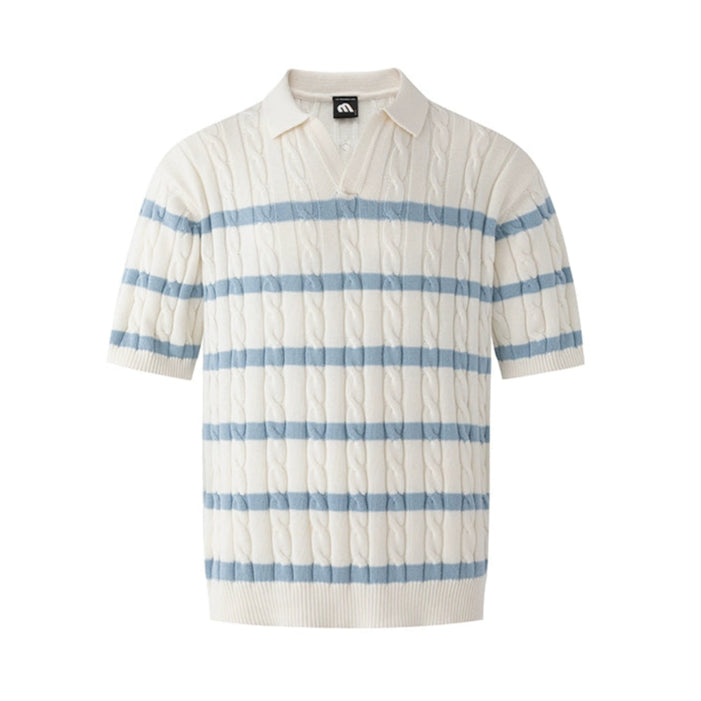 S8 No. 680 Striped Knit Polo Sweater