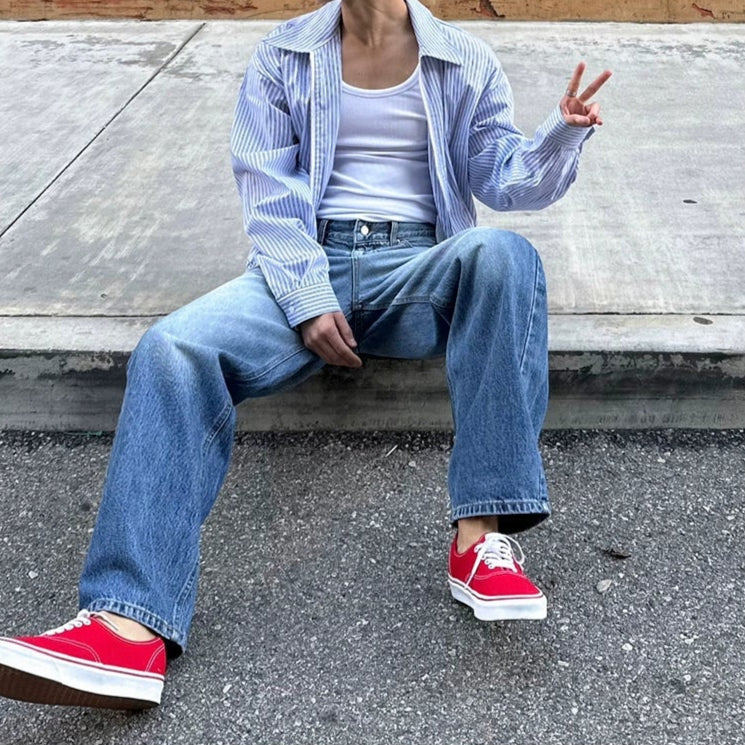 S8 No. 681 Striped Oversized Shirt Jacket