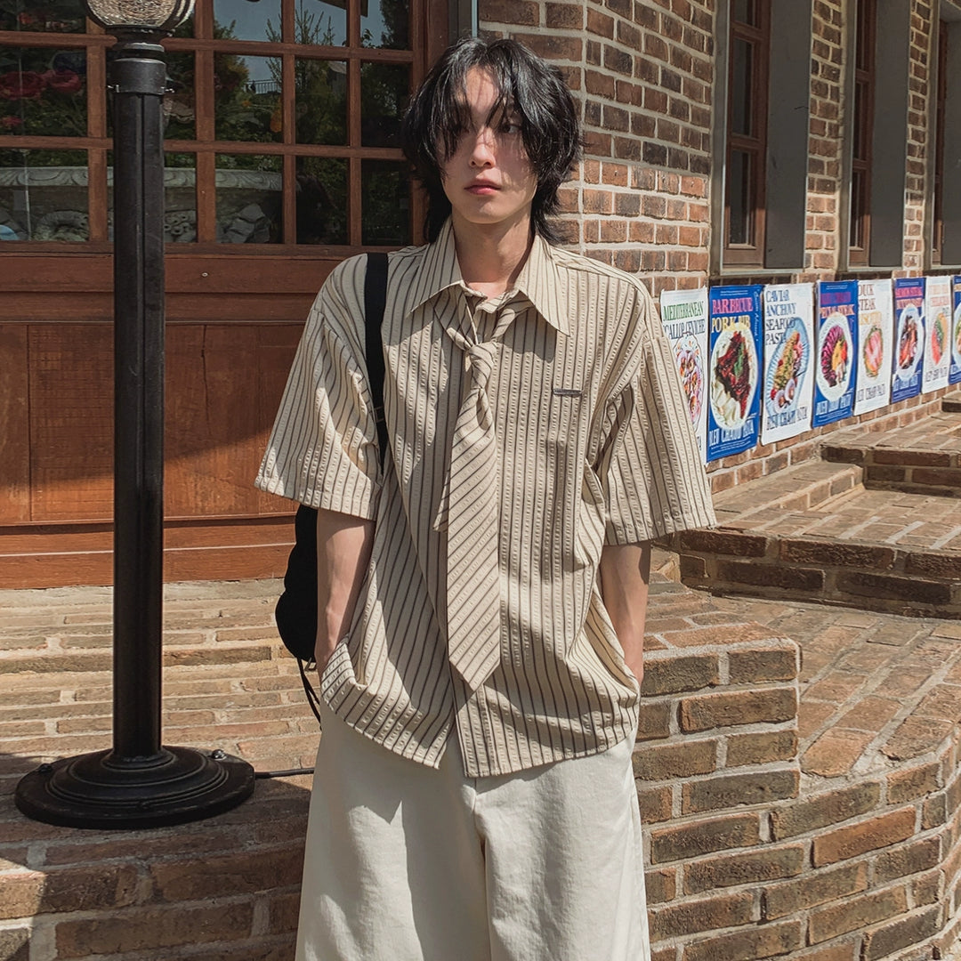 S8 No. 656 Pinstripe Short-Sleeve Shirt