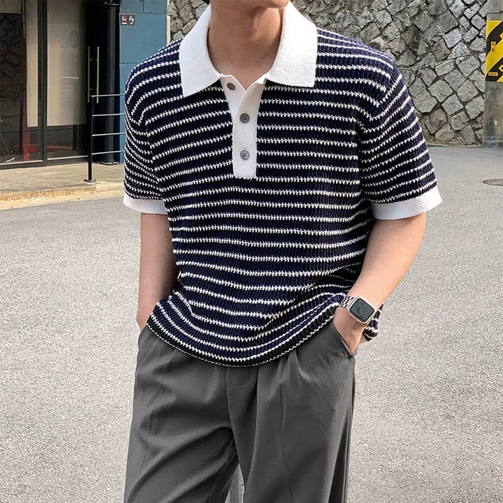 S8 No. 644 Striped Short Sleeve Polo Shirt