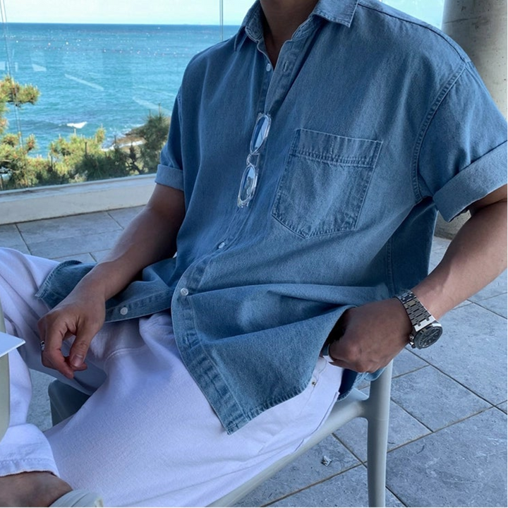 S8 No. 641 Casual Short Sleeve Denim Shirt