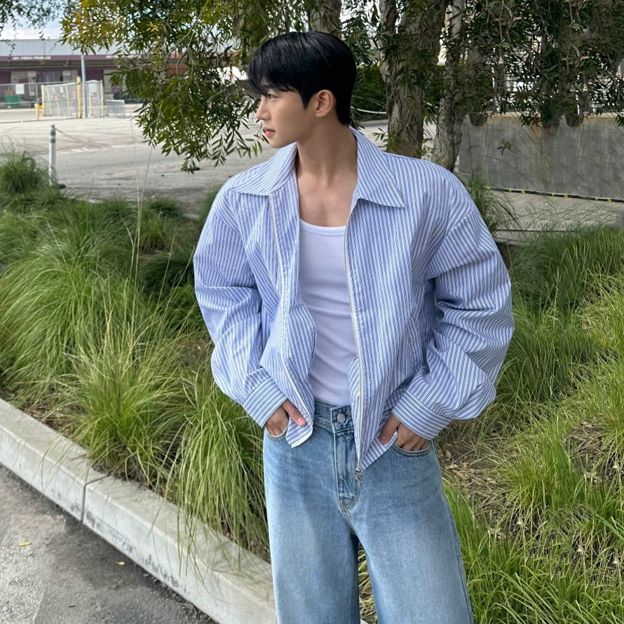 S8 No. 681 Striped Oversized Shirt Jacket