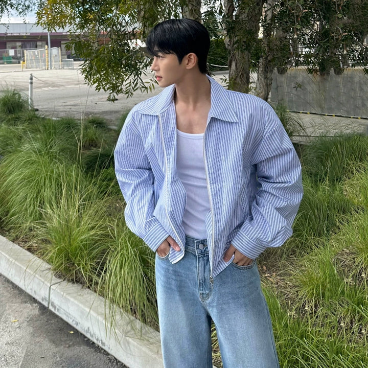 S8 No. 681 Striped Oversized Shirt Jacket