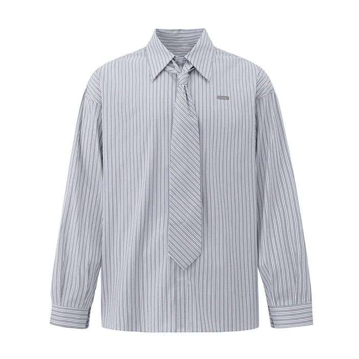 S8 No. 671 Striped Shirt And Tie Set