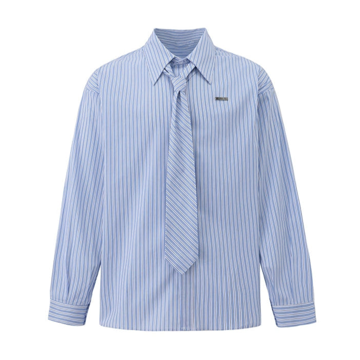 S8 No. 671 Striped Shirt And Tie Set