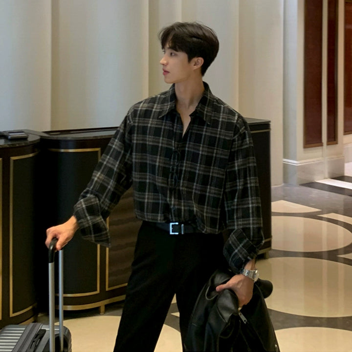 S8 No. 197 Plaid Long-Sleeved Shirt