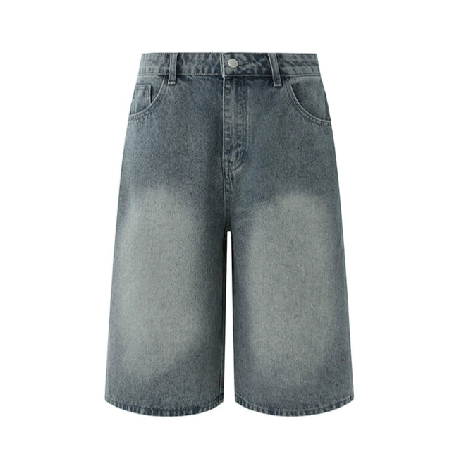 S8 No. 662 Faded Blue Denim Wide Leg Shorts