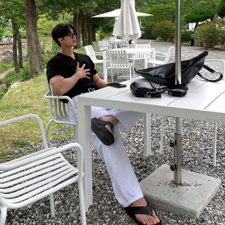 S8 No. 661 Knitted Cable Short Sleeve Polo Shirt