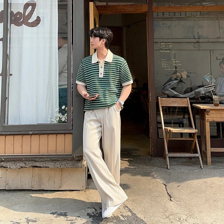 S8 No. 644 Striped Short Sleeve Polo Shirt