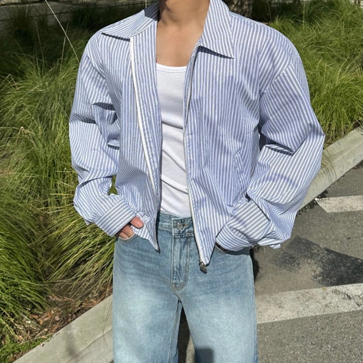 S8 No. 681 Striped Oversized Shirt Jacket