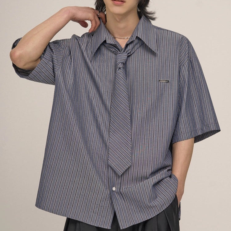 S8 No. 656 Pinstripe Short-Sleeve Shirt