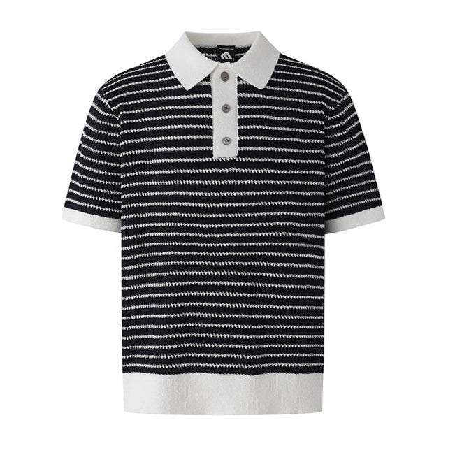 S8 No. 644 Striped Short Sleeve Polo Shirt
