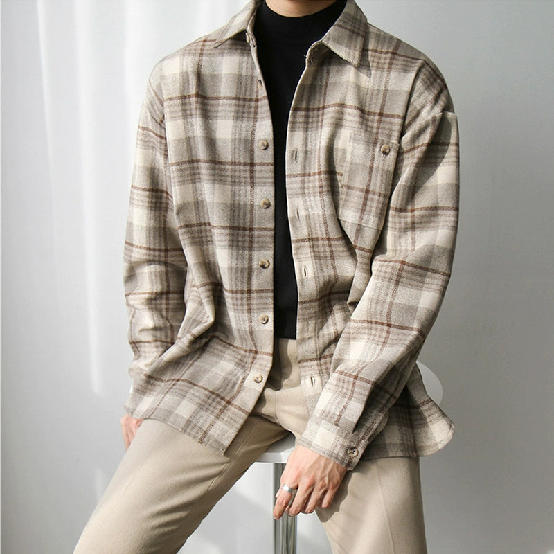 S8 No. 230 Thick Plaid Long-Sleeved Shirt