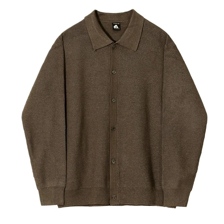 S8 No. 292 Loose Long-Sleeved Knitted Polo Shirt