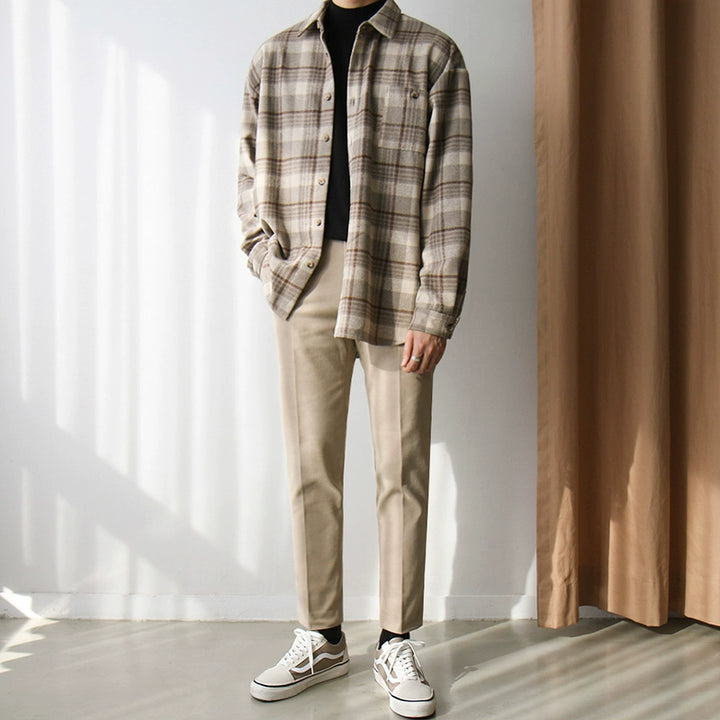S8 No. 230 Thick Plaid Long-Sleeved Shirt