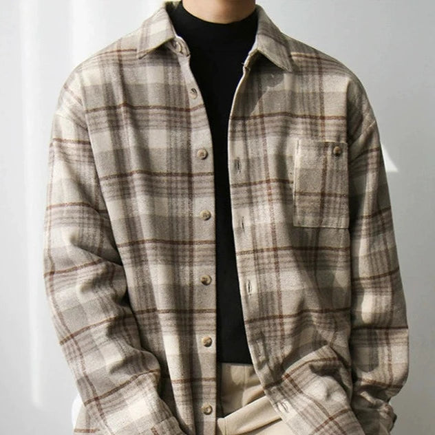 S8 No. 230 Thick Plaid Long-Sleeved Shirt