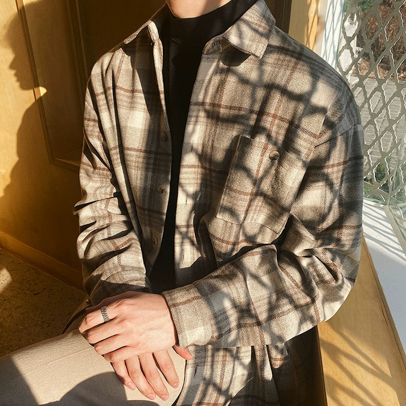 S8 No. 230 Thick Plaid Long-Sleeved Shirt