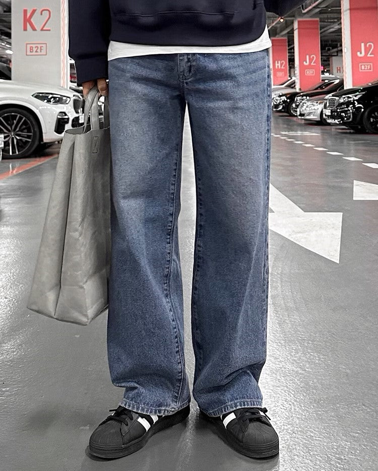 S8 No. 355 Washed Wide-Leg Jeans