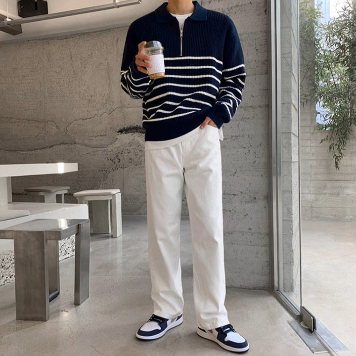 S8 No. 432 Striped Collar Sweater
