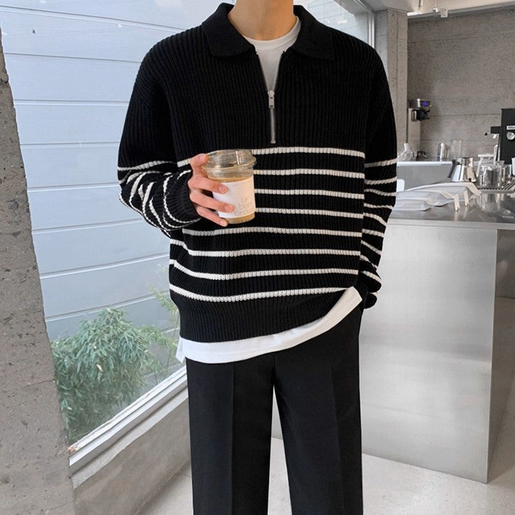 S8 No. 432 Striped Collar Sweater