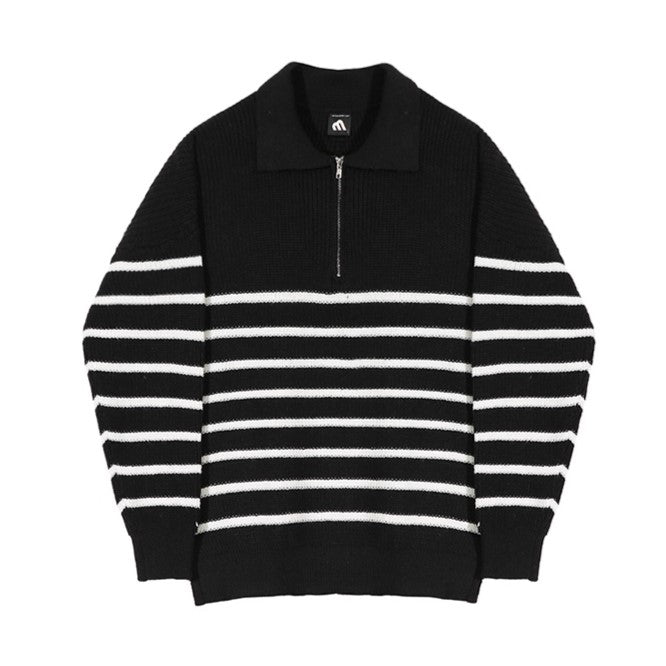 S8 No. 432 Striped Collar Sweater