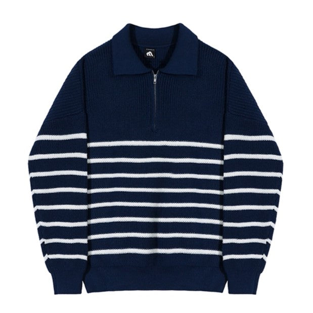 S8 No. 432 Striped Collar Sweater