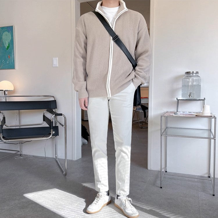 S8 No. 468 Collared Zip Up Knit Jacket