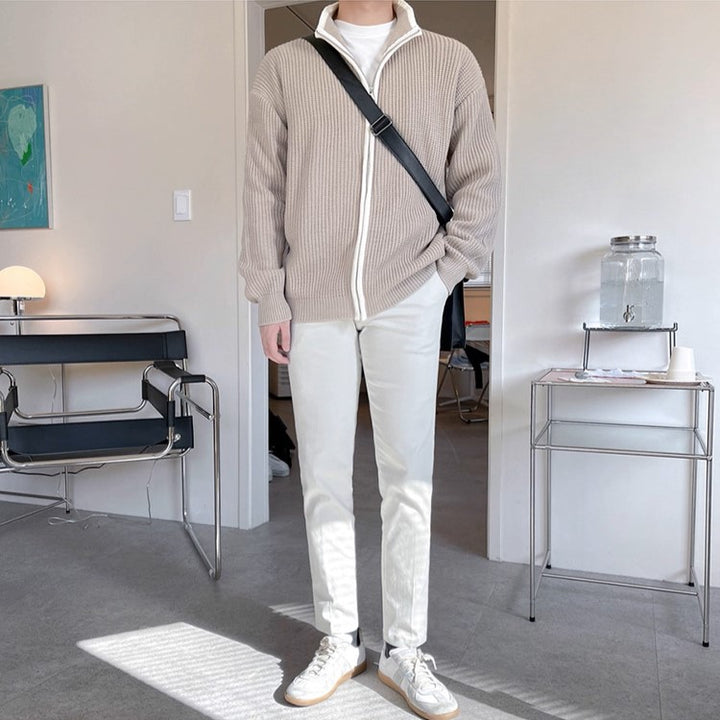 S8 No. 468 Collared Zip Up Knit Jacket
