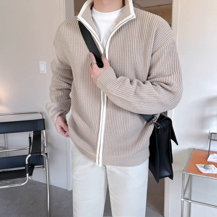 S8 No. 468 Collared Zip Up Knit Jacket