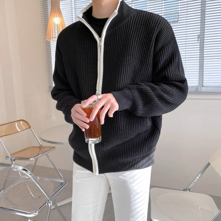 S8 No. 468 Collared Zip Up Knit Jacket