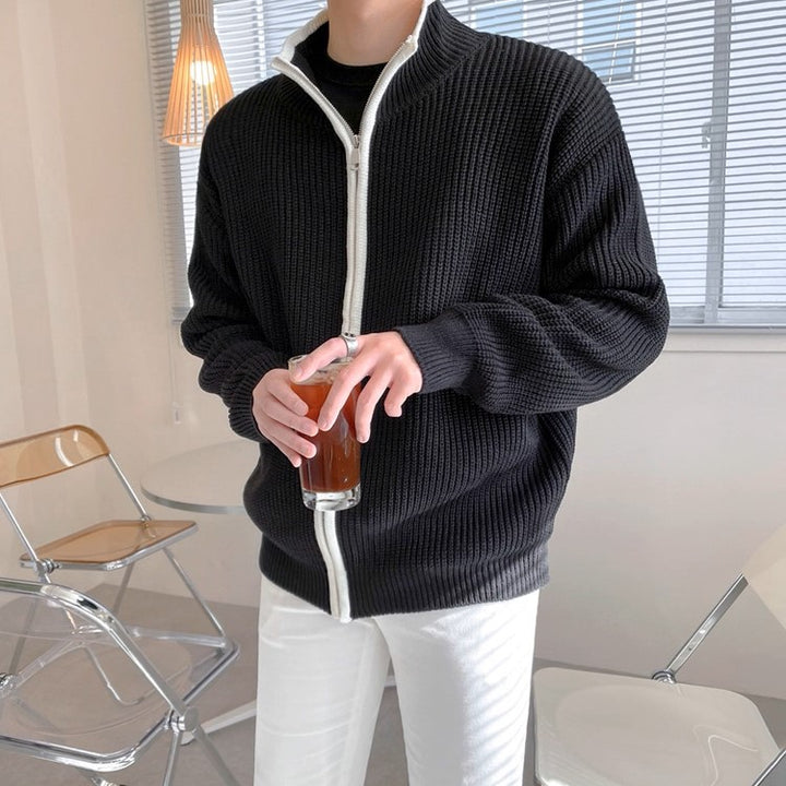 S8 No. 468 Collared Zip Up Knit Jacket