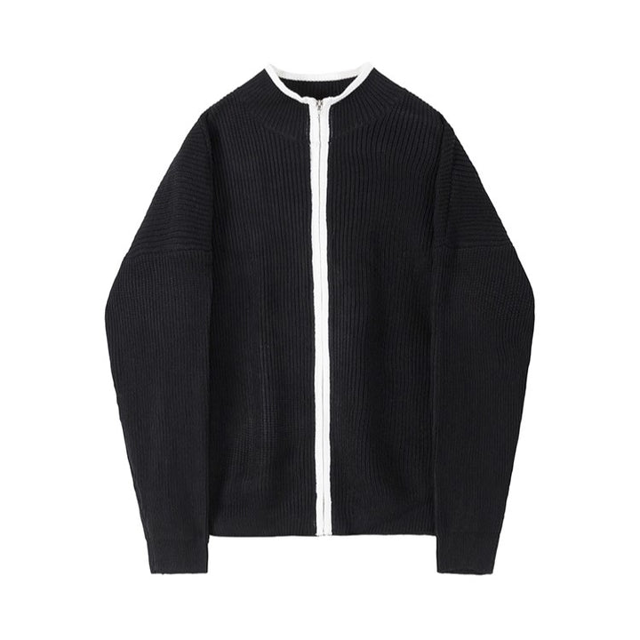 S8 No. 468 Collared Zip Up Knit Jacket