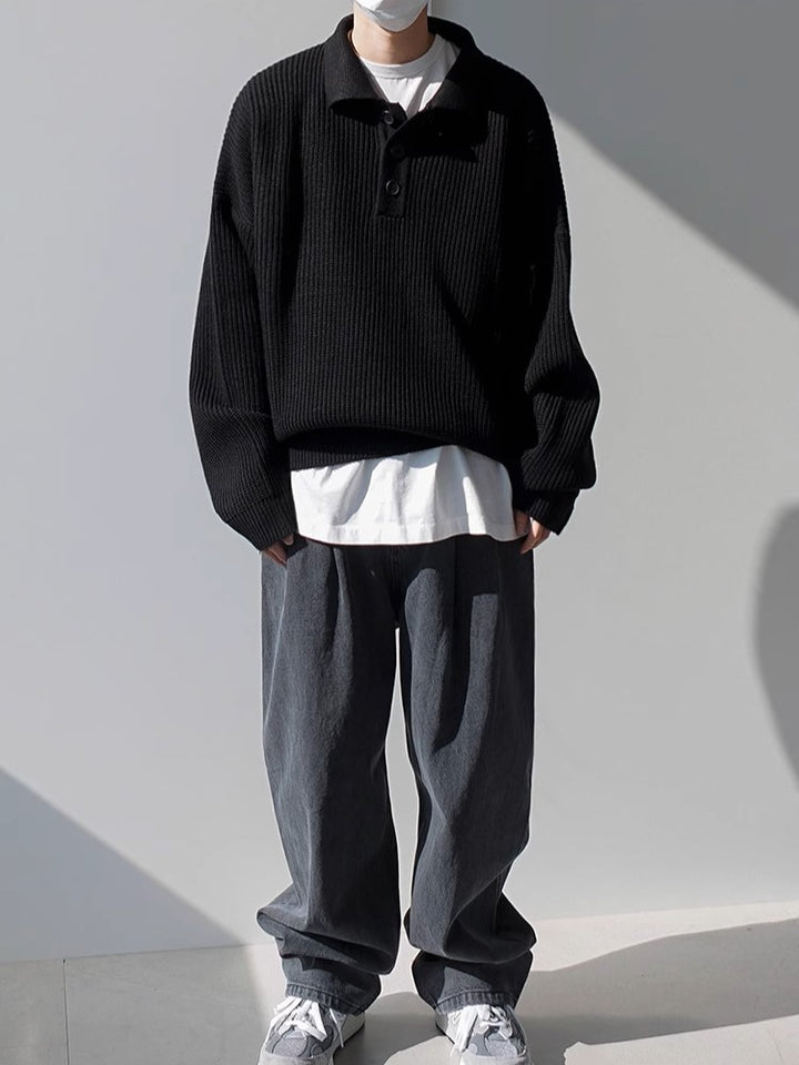 S8 No. 495 Loose Knit Polo Sweater