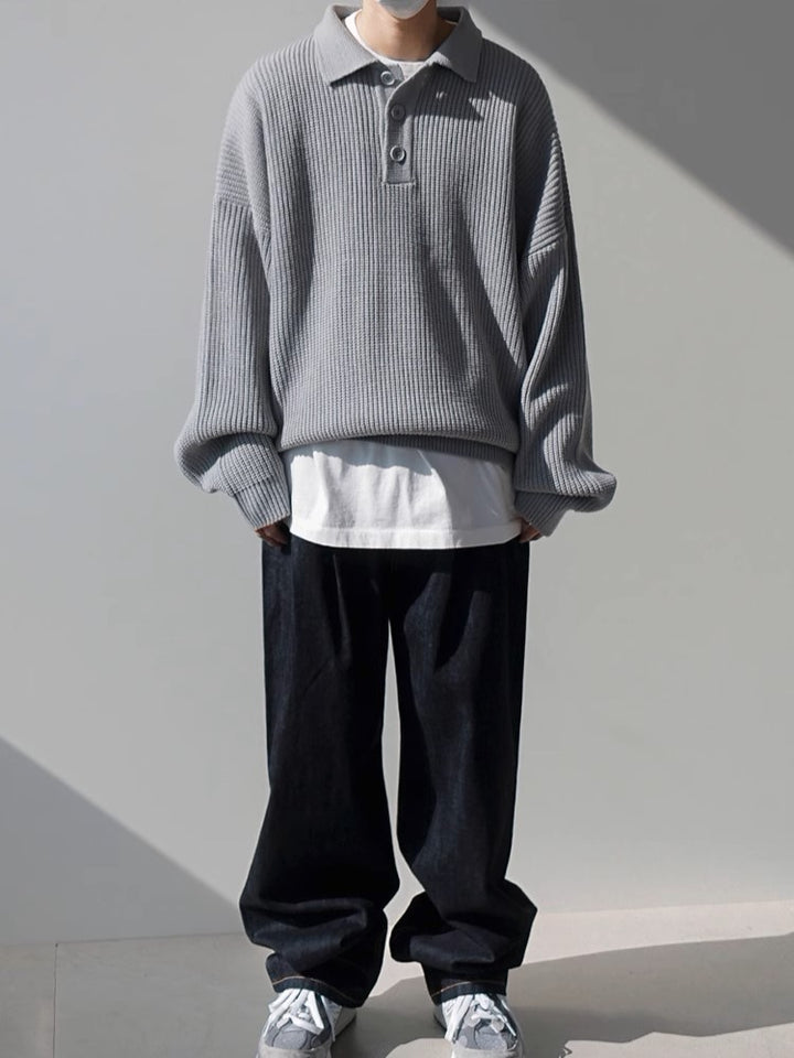 S8 No. 495 Loose Knit Polo Sweater