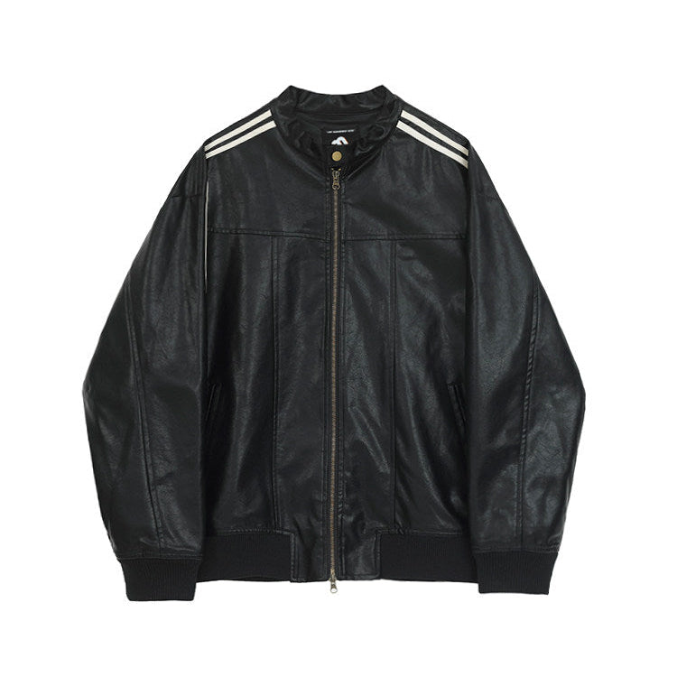 S8 No. 164 Relaxed Faux Leather Racing Jacket