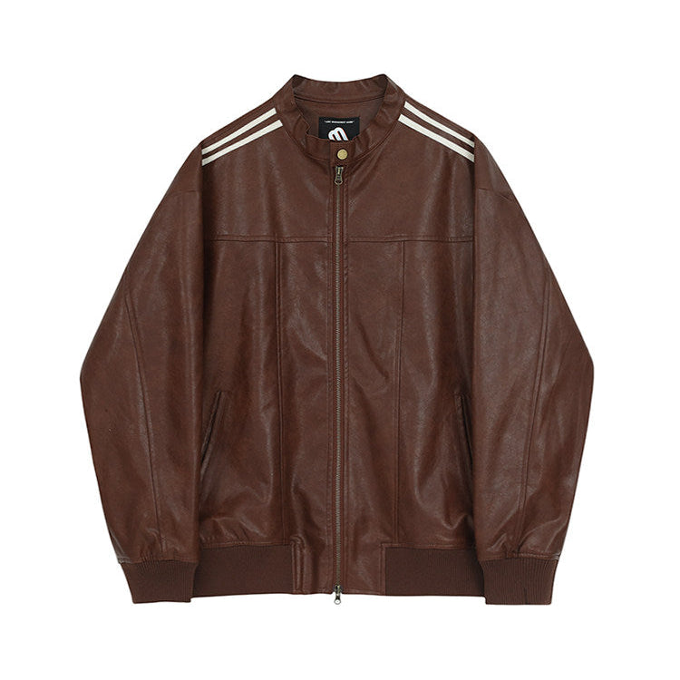 S8 No. 164 Relaxed Faux Leather Racing Jacket